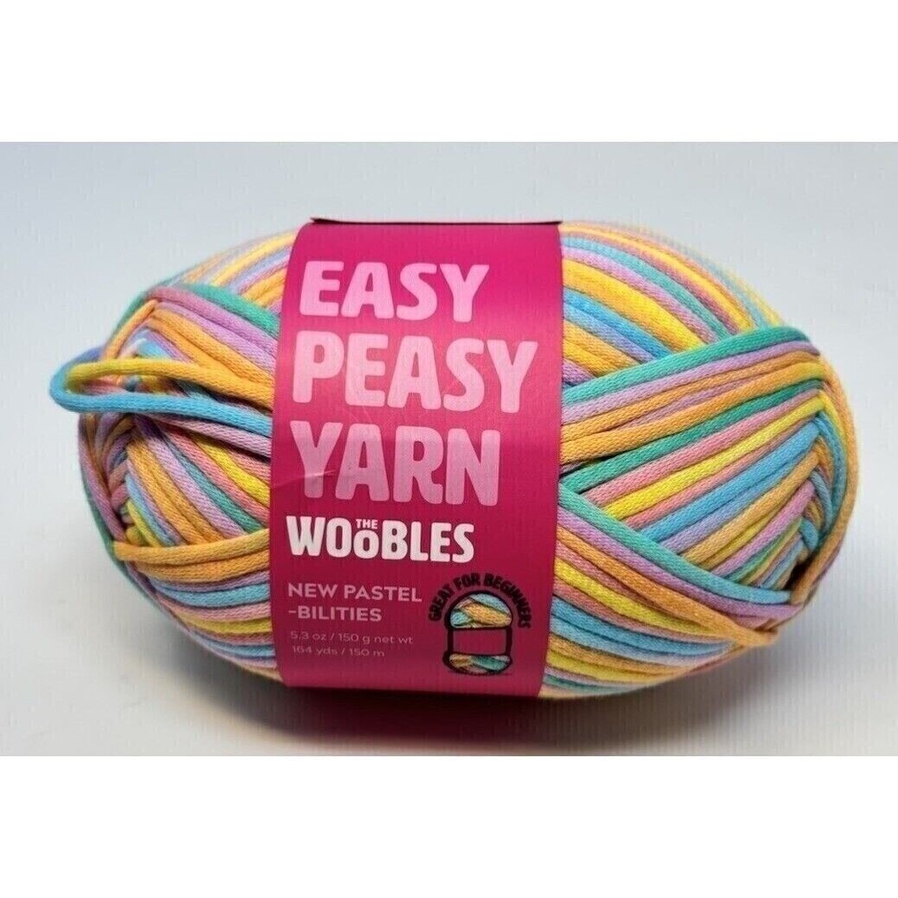 The Woobles Easy Peasy Yarn Crochet Knitting Pastel-bilities Rainbow Skein NEW